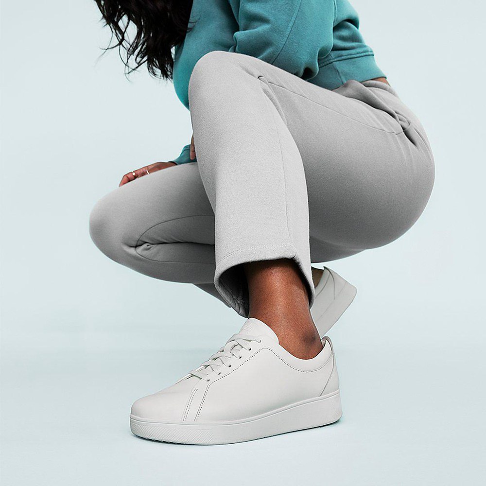 Fitflop Womens Sneakers - Rally Leather - White - 348-RWBCAY